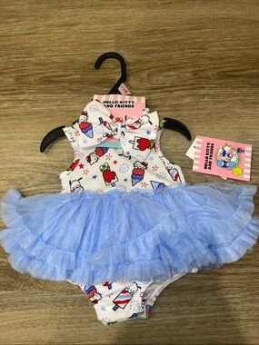 Hello Kitty Light Blue Tulle Tutu Romper